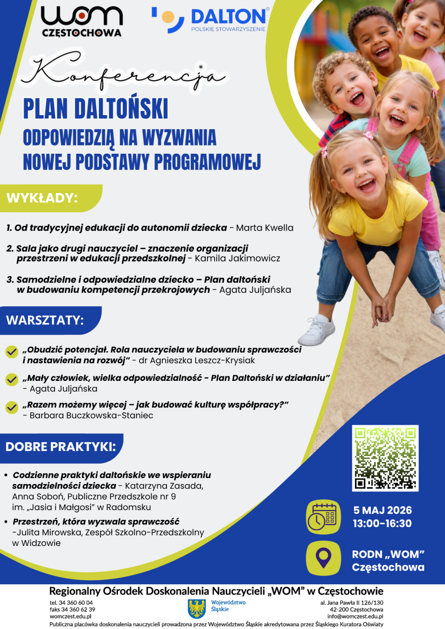 Plakat dotyczący Konferencji Metodycznej - Plan daltoński odpowiedzią na wyzwania nowej podstawy programowej