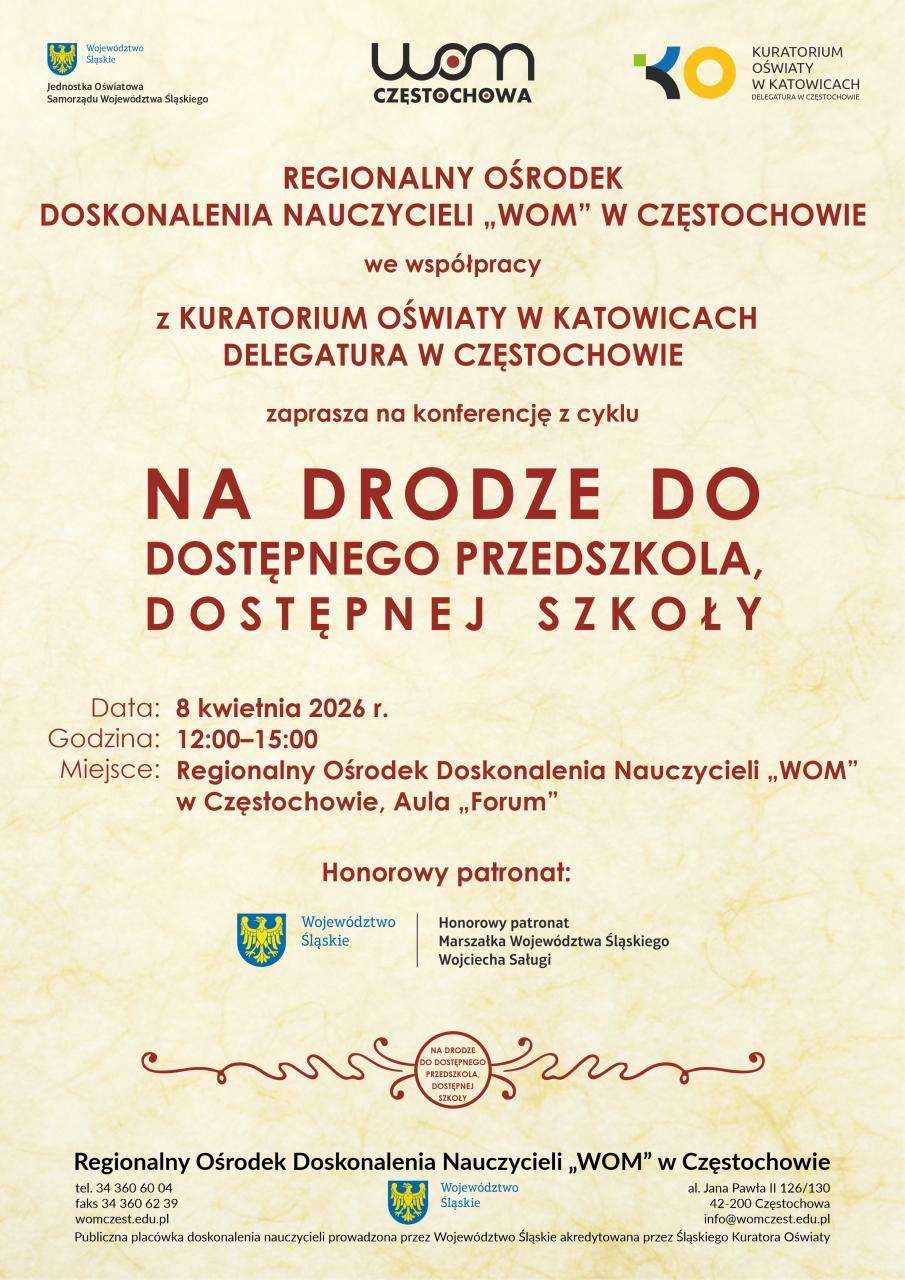 plakat na drodze do dostępnej szkoły