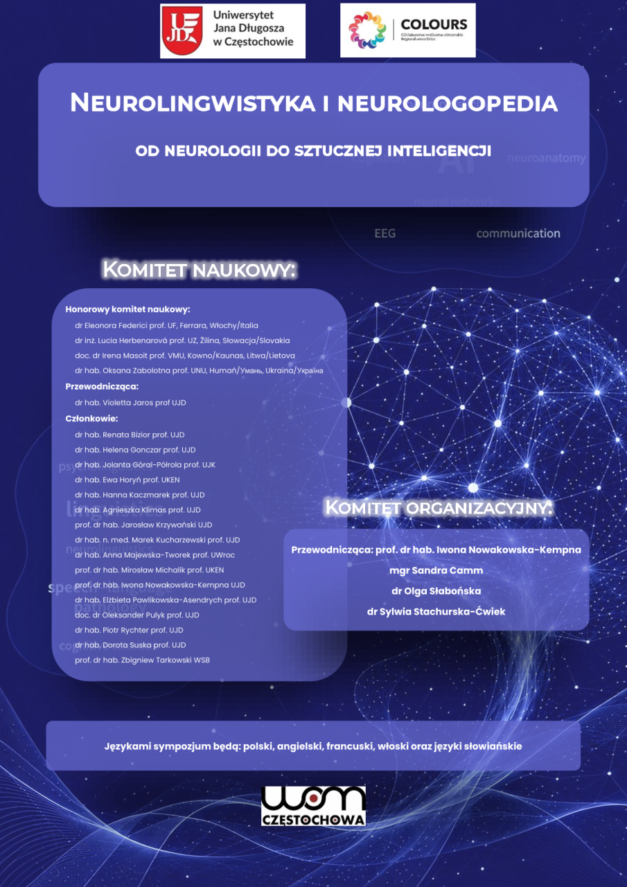 plakat - Neurolingwistyka i neurologopedia - od neurologii do sztucznej inteligencji