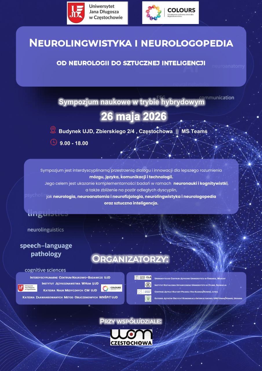 plakat - Neurolingwistyka i neurologopedia - od neurologii do sztucznej inteligencji